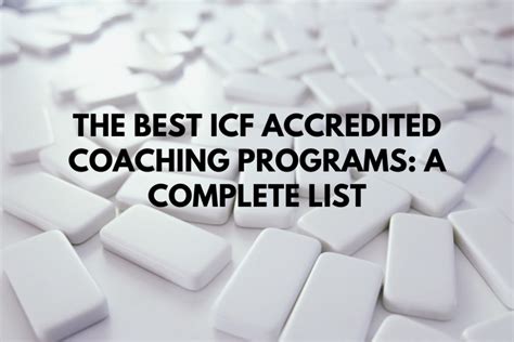 best icf accredited coaching programs.